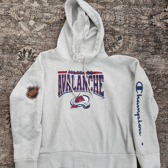 Champion Tops - Champion Reverse Weave Colorado Avalanche Hoodie Womens L
